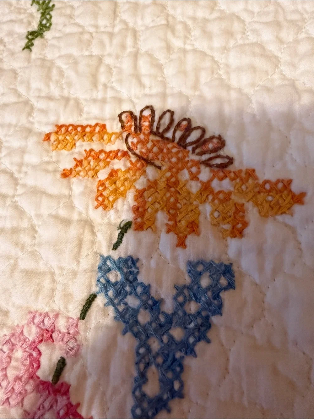 Handmade Quilt Toddler Bed Crib Blanket Cats Butterflies Daisies